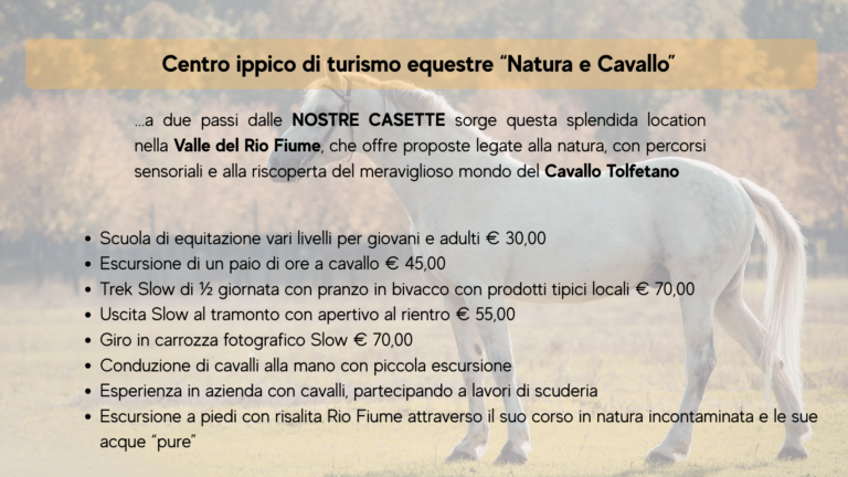 Le Casette di frà in collaborazione con Centro Ippico Natura e Cavallo